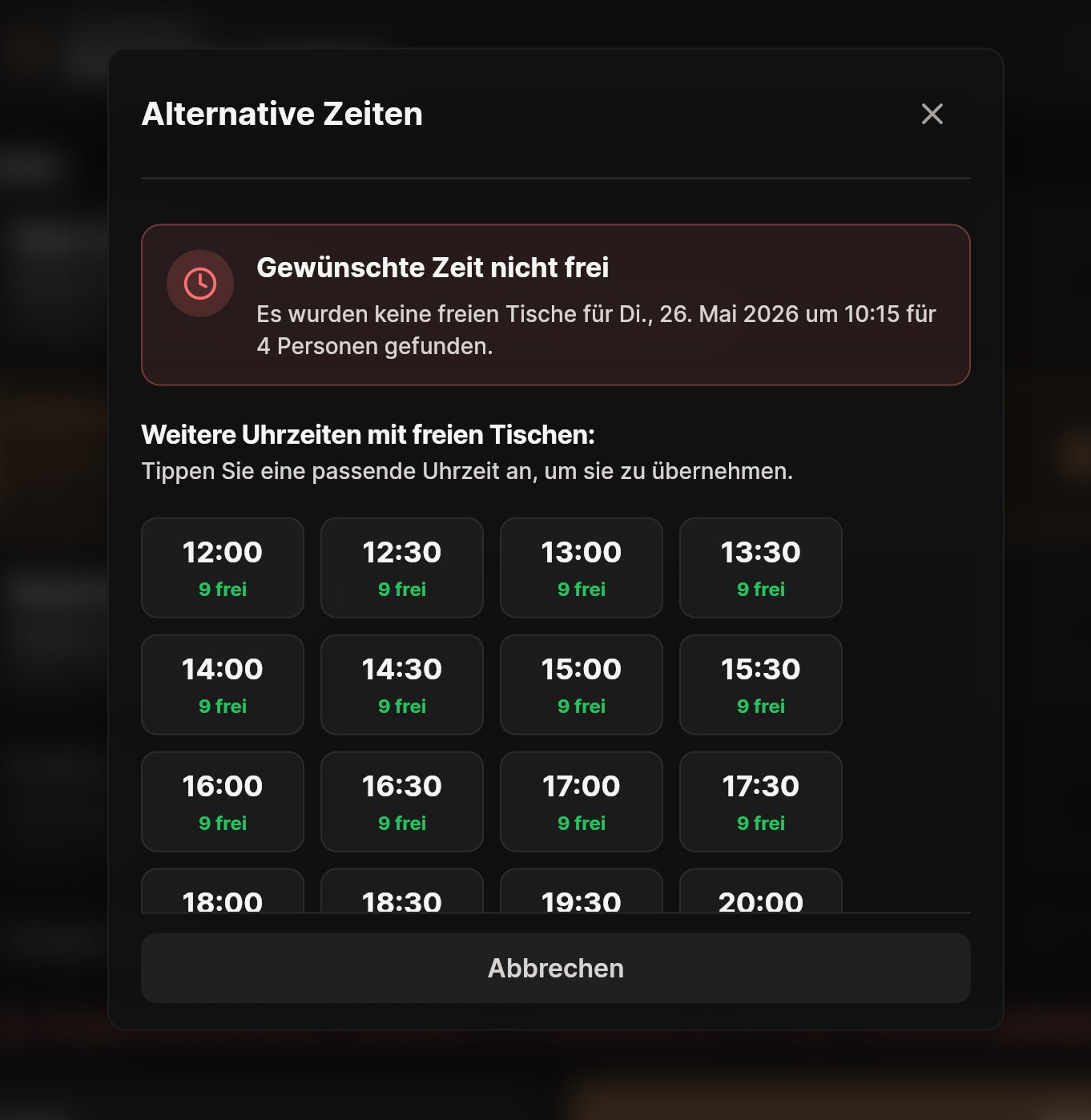 App – Alternative Zeiten