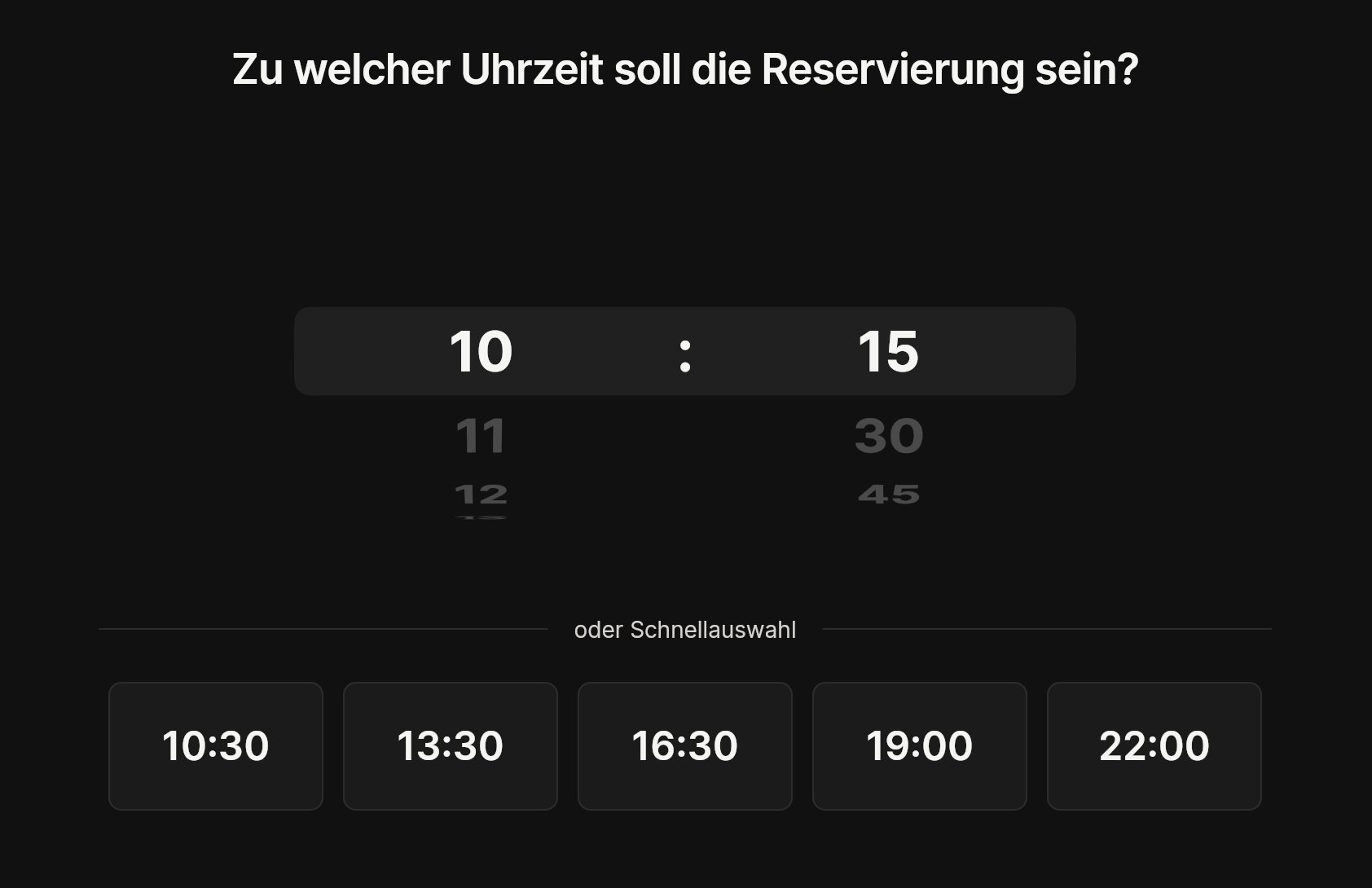 App – Uhrzeit wählen