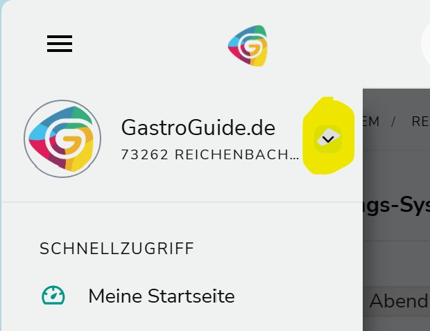 Zwischen Betrieben wechseln – Pfeil-Symbol neben dem Eintrag