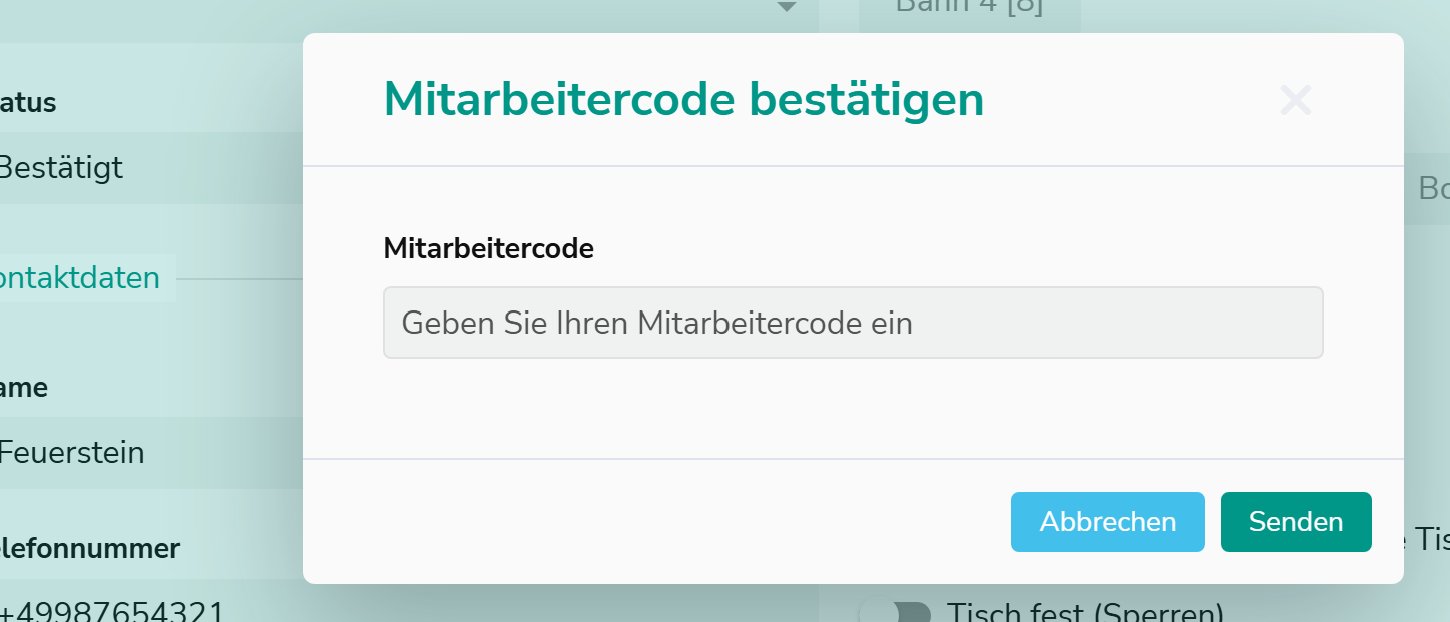 Mitarbeitercode bestätigen