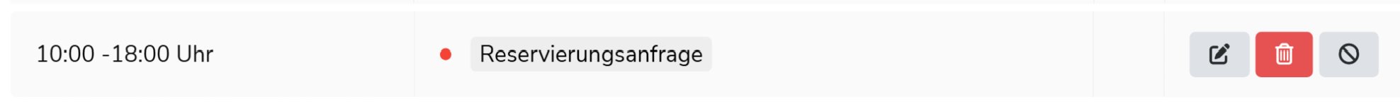 Übersicht mit Aktions-Symbolen