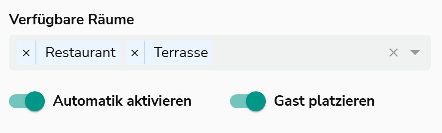 Automatik mit Gast platzieren aktiv