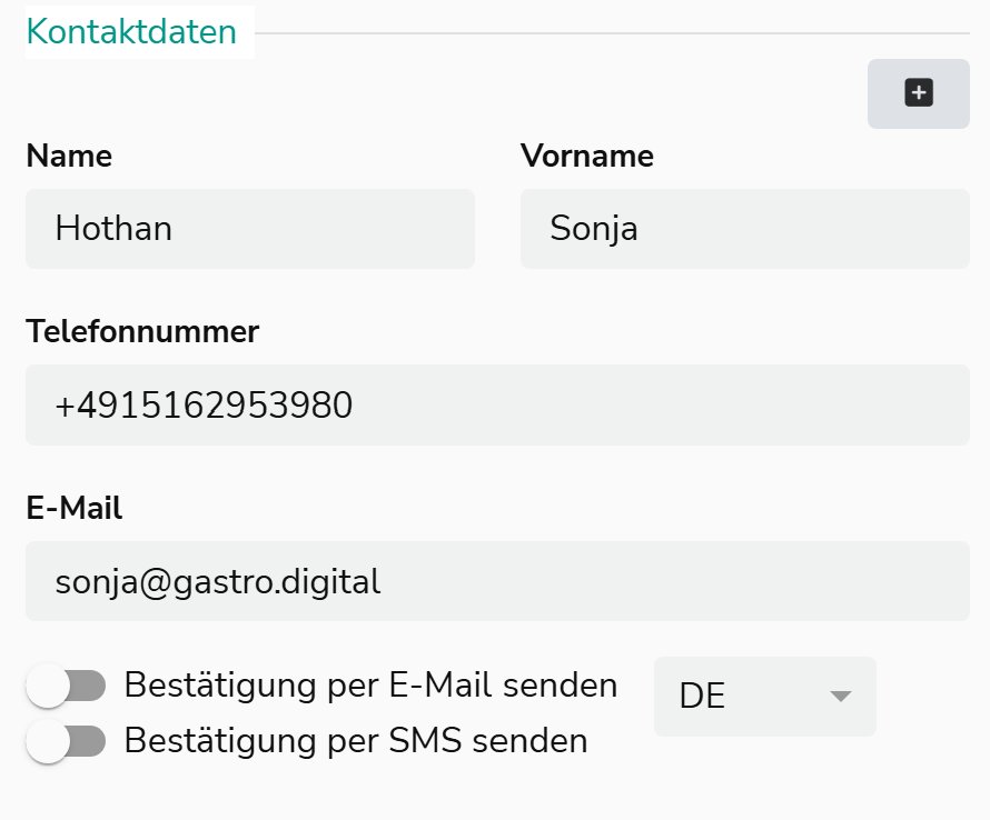 Bestätigung per E-Mail und SMS senden