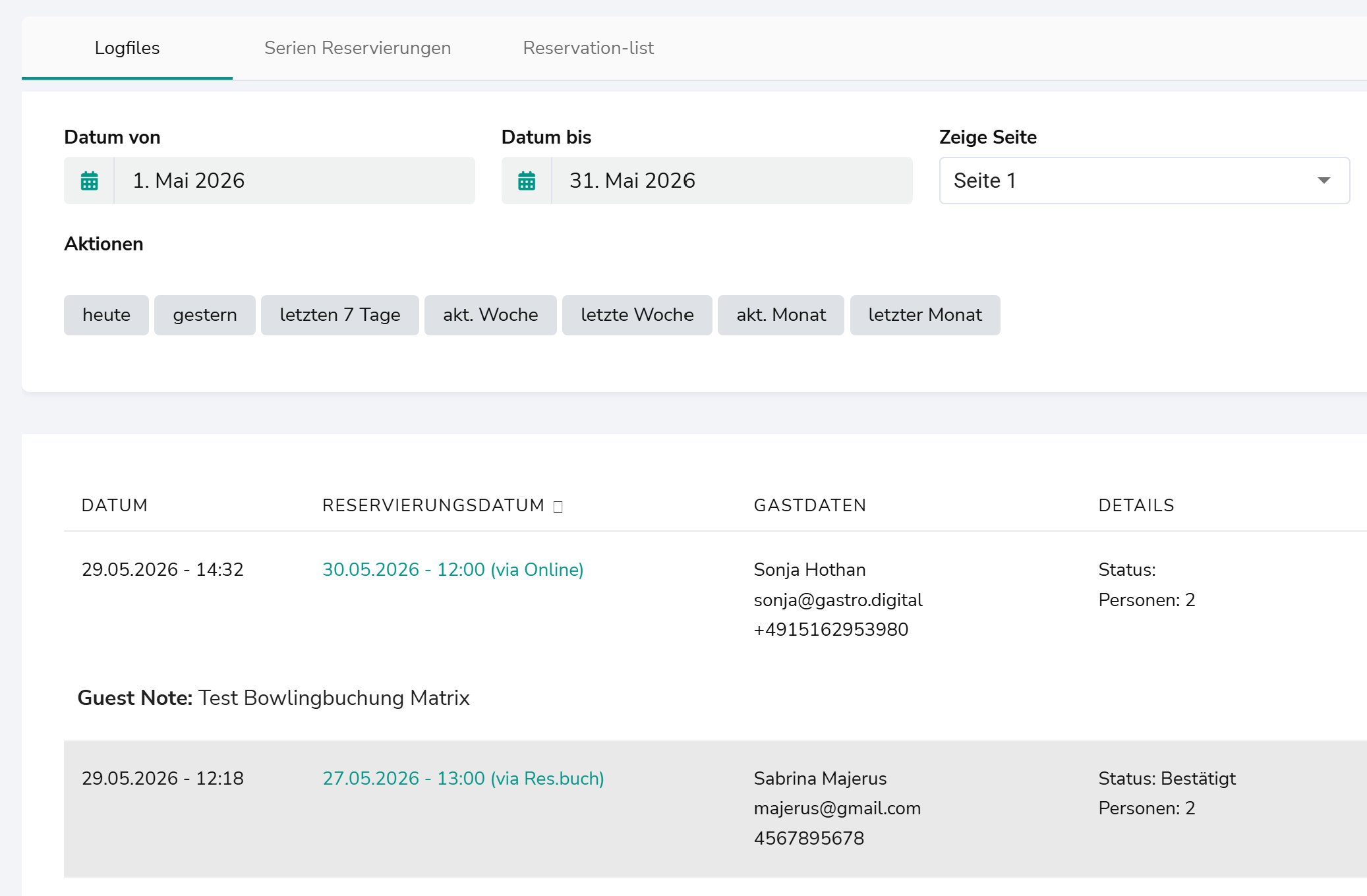 Logfiles – Reiter Logfiles