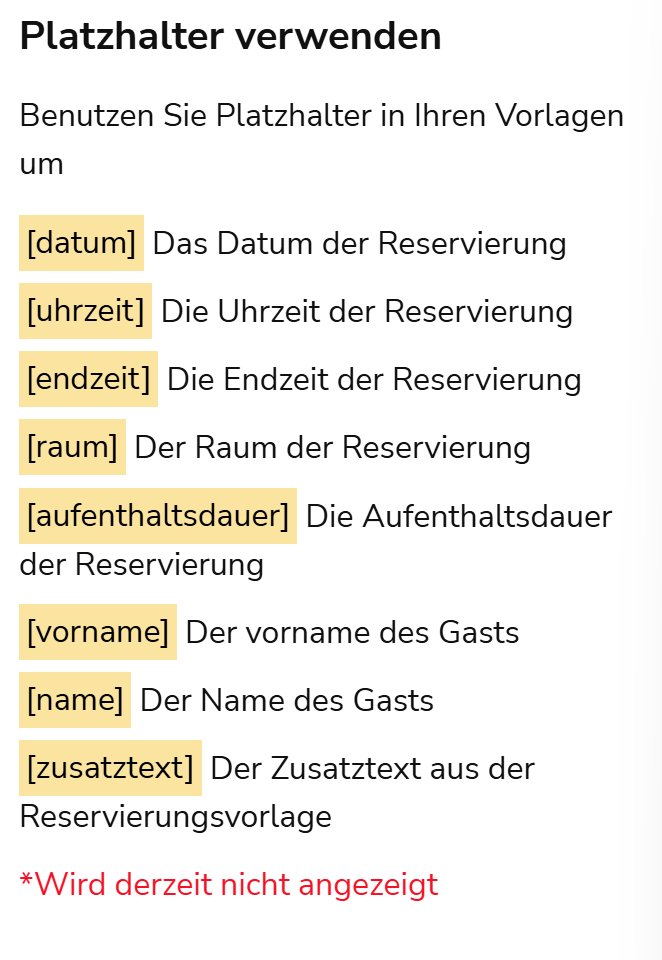 Platzhalter in Textvorlagen