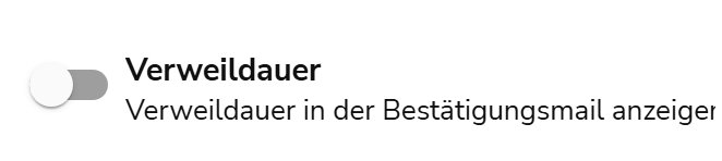 Schalter Verweildauer in Textvorlagen