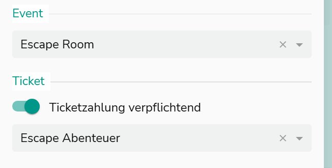 Event und Ticket in der Reservierungsvorlage verknüpfen